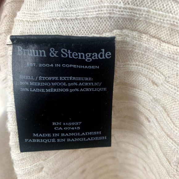 Bruun & Stengade Mens Crew Knit Cream sweater - Picture 4 of 4